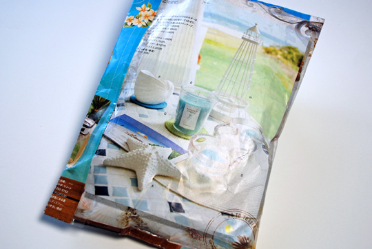 Handmade envelope from Japanese catalog pages